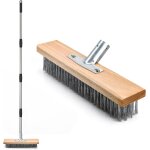 Asfasfq - 1 lot de balais en fil d'acier inoxydable  manche rglable de 160 cm, convient pour le nettoyage ...