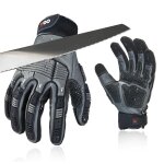 Asfasfq - 1 paire de gants rsistants aux coupures, gants de travail en cuir de scurit, gants de mcanicien, ...