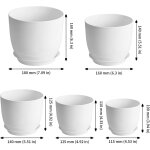 Asfasfq - 10 pieces pot de fleurs blancs, pot plante interieur plastique, cache pot avec plateau pour ...