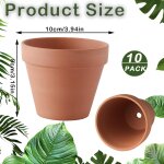 Asfasfq - lot de 10 pots en terre cuite de 10 x 8 cm, petits pots en argile avec trou de drainage, pot ...