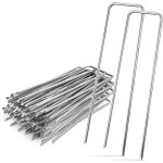 Asfasfq - 100 pcs piquets de jardin, piquets de fixation en acier galvanis inoxydable, h200mm, l40mm, ...