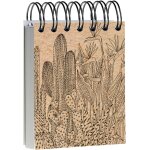 Asfasfq - 116044c - un petit bloc notes a spirale motifs nature sur couverture kraft - 9x11cm - 160 feuilles ...