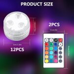 Asfasfq - lot de 12 bougies chauffe - plat led submersibles avec tlcommande, rvb, tanches, pour aquarium, ...