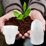 Asfasfq - 12 pices transparent plastique godets repiquage, 9cm pots de semis de fleurs avec trous de ...