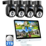 Asfasfq - 15  moniteur + 3tb hdd hiseeu 5mp ptz kit camra de surveillance wifi avec 10ch moniteur 5mp ...