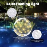 Asfasfq - lot de 2 clairages solaires flottants de piscine - 35 cm - ip68 - 16 couleurs - avec tlcommande ...