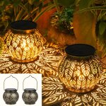 Asfasfq - lot de 2 lanternes solaires d'extérieur à suspendre - etanche ip65 - vintage - led orientale ... Asfasfq - lot de 2 lanternes solaires d'extérieur à suspendre - etanche ip65 - vintage - led orientale ...