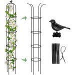 Asfasfq - lot de 2 obélisque de jardin, support de plantes de grimpantes, tuteur plante grimpante pour ... Asfasfq - lot de 2 obélisque de jardin, support de plantes de grimpantes, tuteur plante grimpante pour ...