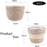 Asfasfq - 2 pices panier plante seagrass, panier  plantes, paille pot de fleurs, main tiss pots de ...
