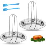 Asfasfq - 2 pièces rrotissoire verticale, acier inoxydable plat rotissoire poulet pour four, barbecue, ... Asfasfq - 2 pièces rrotissoire verticale, acier inoxydable plat rotissoire poulet pour four, barbecue, ...