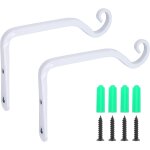 Asfasfq - 2 pièces supports de panier suspendus, lanternes de jardin crochets de suspension murale en ... Asfasfq - 2 pièces supports de panier suspendus, lanternes de jardin crochets de suspension murale en ...