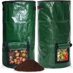 Asfasfq - lot de 2 sacs de composteur avec couvercle, réutilisables, pliables - en plastique - pour jardin, ... Asfasfq - lot de 2 sacs de composteur avec couvercle, réutilisables, pliables - en plastique - pour jardin, ...