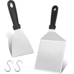 Asfasfq - lot de 2 spatules pour barbecue en acier inoxydable, avec 2 crochets en s, spatule professionnelle ... Asfasfq - lot de 2 spatules pour barbecue en acier inoxydable, avec 2 crochets en s, spatule professionnelle ...