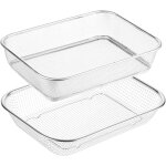 Asfasfq - lot de 2 tamis de terre pour jardinage, grand tamis à roche en acier inoxydable, tamis à compost ... Asfasfq - lot de 2 tamis de terre pour jardinage, grand tamis à roche en acier inoxydable, tamis à compost ...