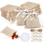 Asfasfq - 24 pièces sachets en jute, sac toile de jute avec cordon de serrage, sac cadeau réutilisable, ... Asfasfq - 24 pièces sachets en jute, sac toile de jute avec cordon de serrage, sac cadeau réutilisable, ...