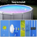 Asfasfq - 25w projecteur piscine led pour piscines hors - sol acier, 12v rgb lampe piscine avec filetage ...