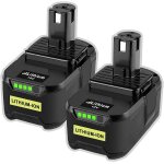Asfasfq - 2x 18v 5, 5ah li - ion batterie de remplacement pour ryobi 18v one + batterie p108 rb18l50 ...