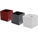 Asfasfq - lot de 3 cubes magntiques de 6, 5 cm - blanc, rouge, plomb - botes de rangement ou cache ...