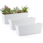 Asfasfq - 3 pcs petit bac a fleurs rectangulaire, pot de fleurs rectangulaire en plastique, jardinieres ...