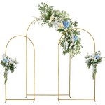 Asfasfq - lot de 3 supports d'arche de fond en métal doré de 2, 8 m / 1, 8 m / 1, 5 m pour cérémonie, ... Asfasfq - lot de 3 supports d'arche de fond en métal doré de 2, 8 m / 1, 8 m / 1, 5 m pour cérémonie, ...