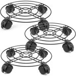 Asfasfq - 3pcs chariot de plantes m�tal avec roulettes, 26. 6 cm, porte plante pour l'int�rieur, support ...