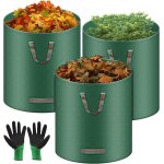Asfasfq - 3x 272l sacs de jardin indchirables, gants inclus, sac jardinage dchets, autoportant, big ...