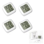 Asfasfq - 4 pices mini lcd thermomtre hygromtre, moniteur de temprature et humidimtre, thermo hygromtre ...