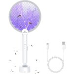 Asfasfq - 4000v raquette electrique insectes, raquette moustique electrique avec base de recharge pour ...