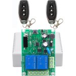 Asfasfq - 433mhz rf commutateur de tlcommande sans fil 2 canaux ac 220v 230v rcepteur relais avec ...
