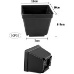 Asfasfq - 50 pices pots pour semis 10cm pots de ppinire pot de fleur plastique rutilisables carr ...