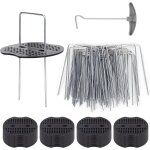 Asfasfq - 50 piquets de jardin ave rondelles, piquets de fixation en acier galvanis pour baches agraphes ...