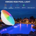 Asfasfq - 54w rgb lampe piscine, led par56 projecteur piscine, timing 2 / 4 / 6h avec tlcommande, 12v ...