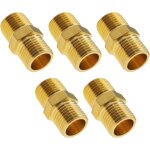 Asfasfq - 5pcs raccord de tuyau mamelon hexagonal 1 / 8  1 / 8 pouces raccord en laiton tuyau raccord ...