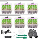 Asfasfq - 6 pièces mini serre pour plantes kit, bac à semis, kit de culture serre avec led luminosité ... Asfasfq - 6 pièces mini serre pour plantes kit, bac à semis, kit de culture serre avec led luminosité ...