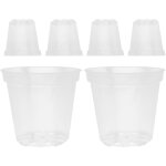 Asfasfq - 6 pices transparent pot de fleurs plastique d'orchides petits pots de fleur interieur orchide ...