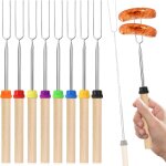 Asfasfq - lot de 8 brochettes télescopiques de 30 à 80 cm - en acier inoxydable - extensible - pour feu ... Asfasfq - lot de 8 brochettes télescopiques de 30 à 80 cm - en acier inoxydable - extensible - pour feu ...