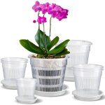 Asfasfq - lot de 8 pots  orchides, transparent pots de fleurs en plastique, pot de fleur interieur ...