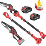 Asfasfq - 8000 mah & moteur sans balais2 in 1 mini trononneuse et elagueur sur perche sans fil, avhrit ...