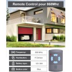 Asfasfq - 868 mhz telecommande portail compatible avec hormann hsm2 / 4, hse1 / 2 / 4, hs2 / 4, hsz1 ...
