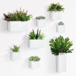 Asfasfq - 8pcs jardinières murales carré rectangulaire blanc pots de fleurs suspendus métal porte - plante ... Asfasfq - 8pcs jardinières murales carré rectangulaire blanc pots de fleurs suspendus métal porte - plante ...