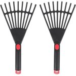 Asfasfq - angoily lot de 2 rteaux  main en plastique avec poigne ergonomique - petit rteau pour feuilles ...