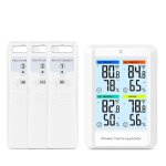 Asfasfq - ankilo station mto sans fil avec 3 capteurs extrieurs, moniteur d'humidit de 10, 16 cm, ...