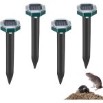 Asfasfq - anti taupe solaire vibration et ultrasons, 4 pices repulsif taupe ultrason pour protger votre ...