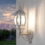 Asfasfq - applique murale extérieure en verre et aluminium blanc doré ip44 jardin balcon h:54 cm e27 ... Asfasfq - applique murale extérieure en verre et aluminium blanc doré ip44 jardin balcon h:54 cm e27 ...