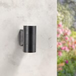 Asfasfq - applique murale led tube noir 2 x 3 w, lumire chaude 3 000 k, tanche ip54, design moderne ...