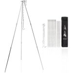 Asfasfq - barbecue suspendu trpied, barbecue suspendu sur trpied en acier inoxydable trpied de cuisine ...