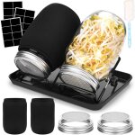 Asfasfq - bocal de germination de graines, kit de germination de graines avec couvercles en acier inoxydable ...
