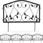 Asfasfq - bordure potager, clture jardin 4 lments, fer, antique, design feuilles, h x l : 33 x 225 ...