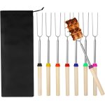 Asfasfq - brochettes pour barbecue inox, 8 piece bbq marshmallow brochette, tlescopage extensible barbecook ...