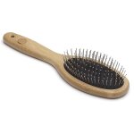 Asfasfq - brosse en bambou avec embouts rigides arrondis pour pelages epais de moyenne longueur petit ...